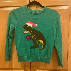 T-Rex Santa Christmas Sweater. Youth Small 7/8